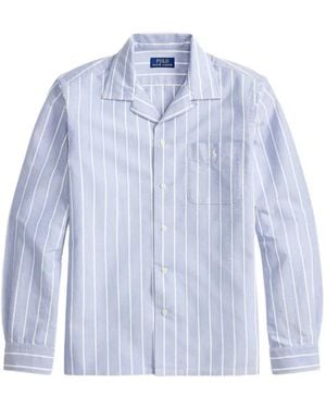 Polo Ralph Lauren Classic-Fit Striped Oxford Camp Shirt - Blue