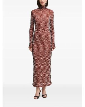 Missoni Long-Sleeve Patterned Midi Dress - Red