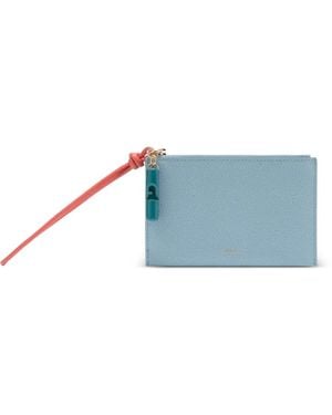 Furla Iride Envelope Zip Leather Clutch Bag - Blue