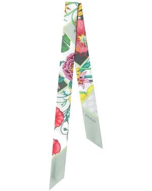 Gucci Sjaal Met Bloemenprint - Wit