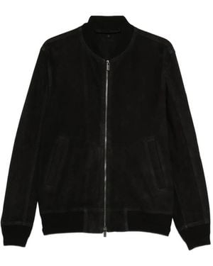 Salvatore Santoro Suede Bomber Jacket - Black