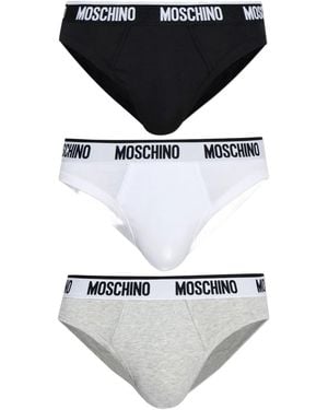 Moschino Slip Con Logo (3 Pezzi) - Bianco