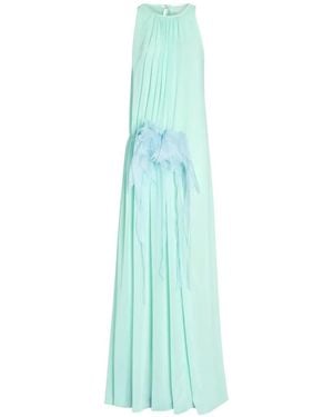 Genny Gathered Floral Maxi Dress - Blue