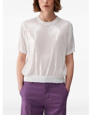 Liu Jo Sequin Round Neck T-Shirt - White