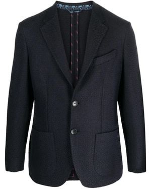 Etro Button Up Long Sleeve Blazer - Blue