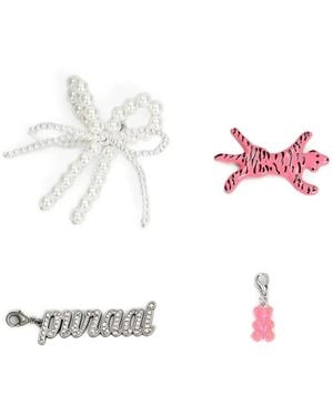 PURAAI Bijoux De Sac À Motif Tigre Et Perles Artificelles - White