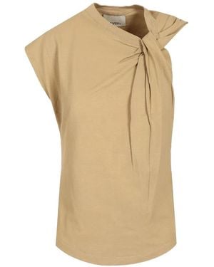 Isabel Marant Twisted Sleeveless T-Shirt - Natural