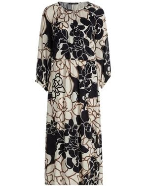Betty Barclay Floral-Print Long-Sleeve Maxi Dress - White