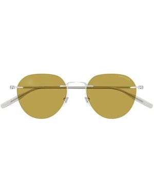 Montblanc Rimless Geometric-Frame Sunglasses - Yellow