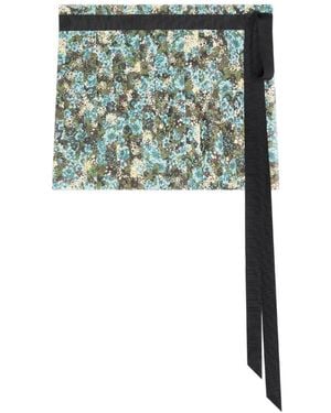 Dries Van Noten Pleated Wrap Skirt - Green