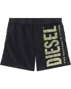 DIESEL Powel Logo-Print Swim Shorts - Black