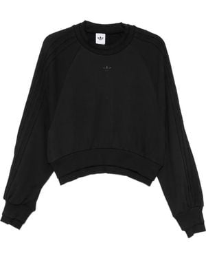 adidas Cropped Raglan-Sleeve Sweater - Black