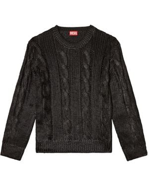 DIESEL K-Michiu Cable-Knit Jumper - Black