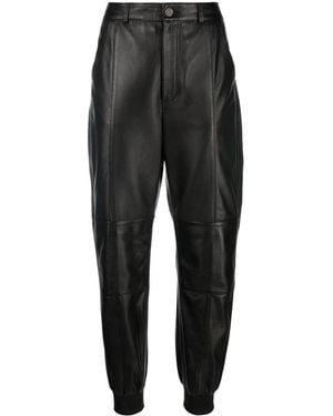 KARL LAGERFELD Tapered-Leg Leather Pants - Black