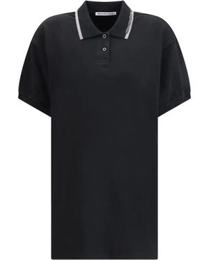 T By Alexander Wang Relaxed Polo Cotton Minidress - Black