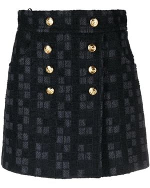 Gucci Double-Breasted Tweed Miniskirt - Black