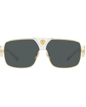 Versace Gafas de sol con montura rectangular - Metálico