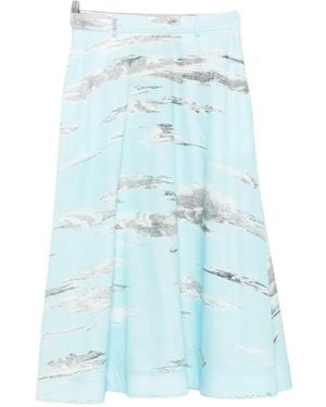 Moschino Cloud-Print Cotton Midi Skirt - Blue