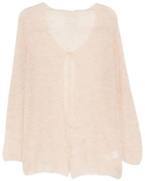 YEAREAST Tie-Fastening Fine-Knit Cardigan - Natural