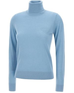 Iceberg Logo-Embroidered Turtleneck Jumper - Blue