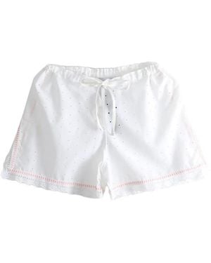 Emergency Room Broderie-Anglaise Lace-Trim Shorts - White