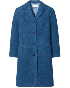 Tory Burch Button Wool Coat - Blue