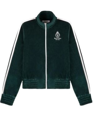 Sporty & Rich Zip-Up Striped Jumper - Green