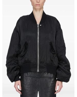 Rick Owens Temple Secchia Flight Bomber Jacket - Black