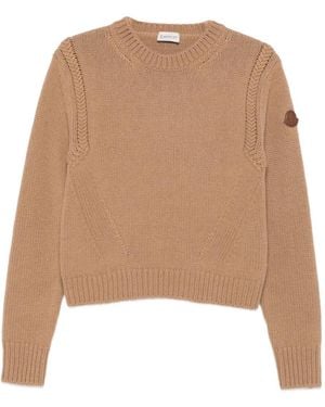 Moncler Ribbed-Knit Sweater - Natural