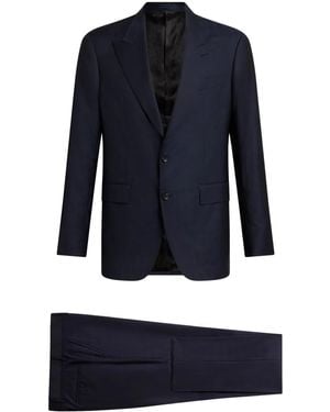 Etro チェック シングルスーツ - ブルー