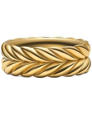 David Yurman 18kt Chevron Gelbgoldring - Mettallic