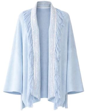 CAMILLA Cardigan Mit Fransen - Blau