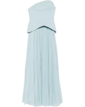 Solace London Britt Geplooide Strapless Jurk - Blauw