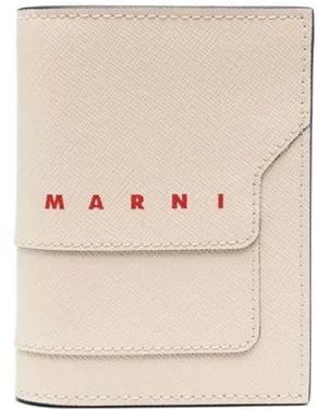 Marni Logo-Print Bi-Fold Wallet - White