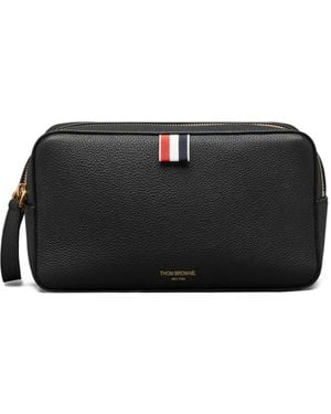 Thom Browne Neceser De Piel Texturizada - Negro