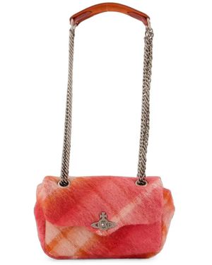 Vivienne Westwood Karierte Anita Schultertasche Mit Kette - Rot