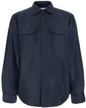 Aspesi Chemise 13Piu' Matelassée À Poche À Rabat - Bleu