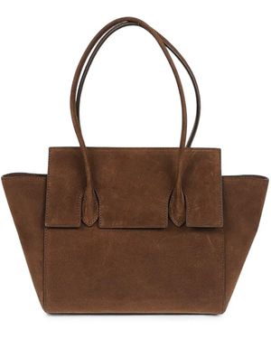 ROUNN Felice Flap Seude Tote Bag - Brown