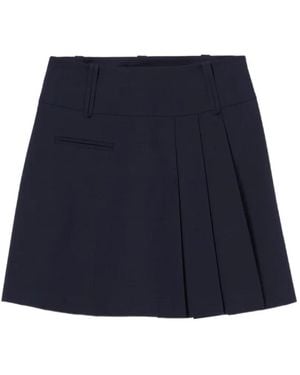 Claudie Pierlot Short Wool Blend Skirt - Blue