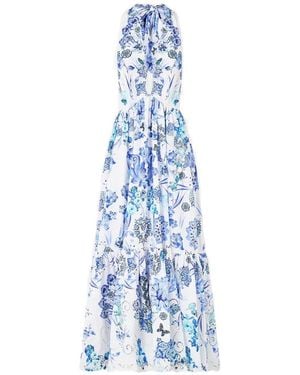 CAMILLA Robe Volantée À Dos Nu - Blue