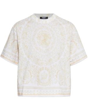 Versace Cotton T-Shirt With Print - White