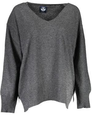 North Sails V-Neck Side-Slit Jumper - Grey