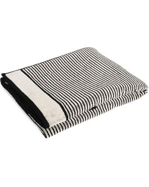 Saint Laurent Gestreepte Handdoek Met Cassandre-Detail - Grijs