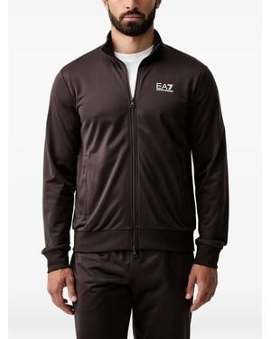 EA7 Logo-Print Tracksuit - Black
