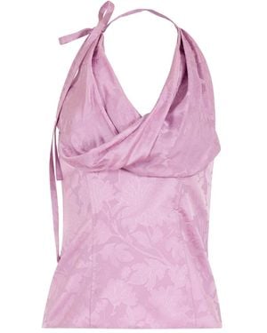 Rosie Assoulin Swoop There It Is Floral Jacquard Top - Pink