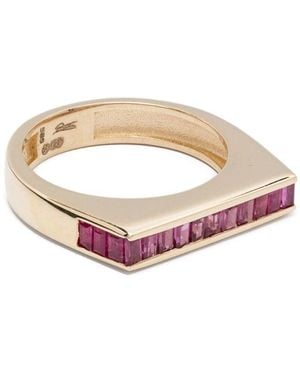 Jacquie Aiche Jacquie Aiche Ruby Baguette Gold Ring - Pink