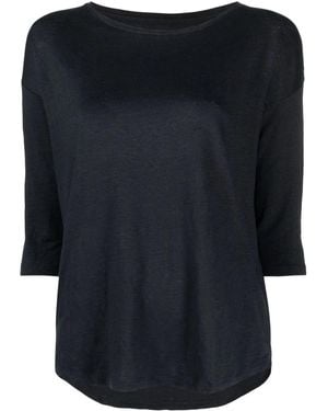 Majestic Filatures Scoop-Neck Fine-Knit Top - Blue