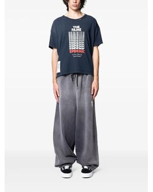 PALY Fame Epidemic T-Shirt Im Distressed-Look - Blau