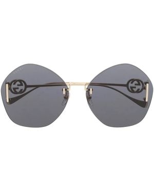 Gucci Frameless Logo-Engraved Sunglasses - Grey
