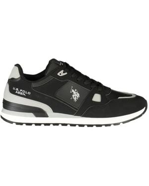 U.S. POLO ASSN. Logo-Print Panelled Trainers - Black